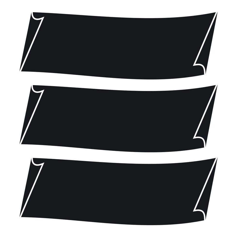 tre banner icona, semplice stile vettore