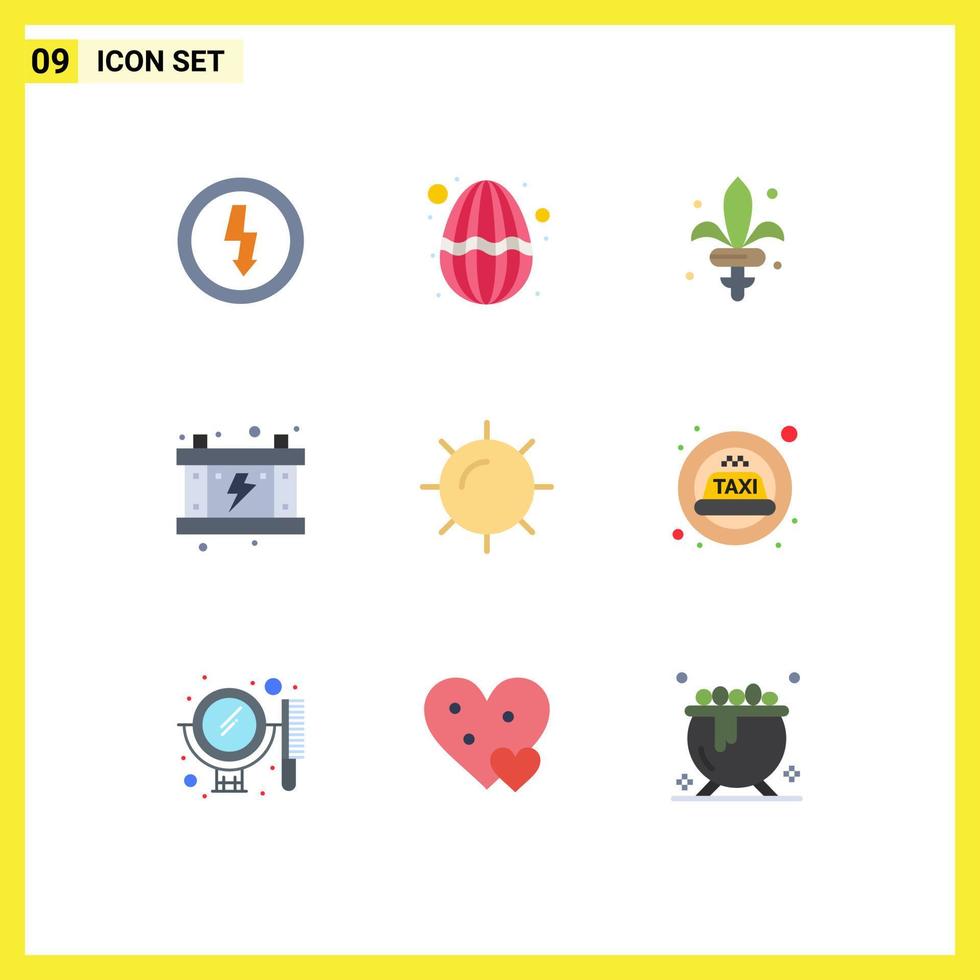 impostato di 9 moderno ui icone simboli segni per sole batteria gioco energia elettricità modificabile vettore design elementi