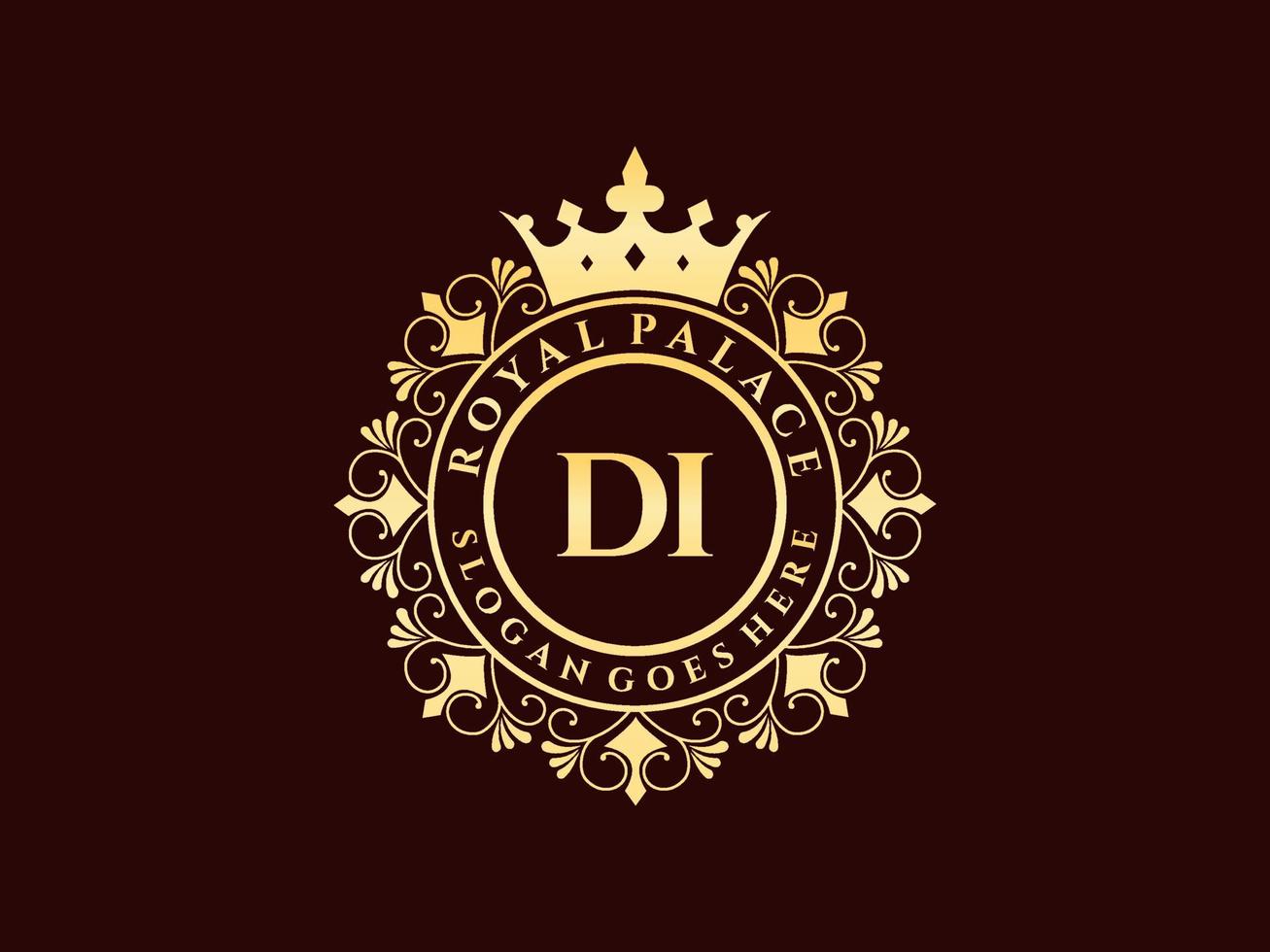 lettera di antico reale lusso vittoriano logo con ornamentale telaio. vettore