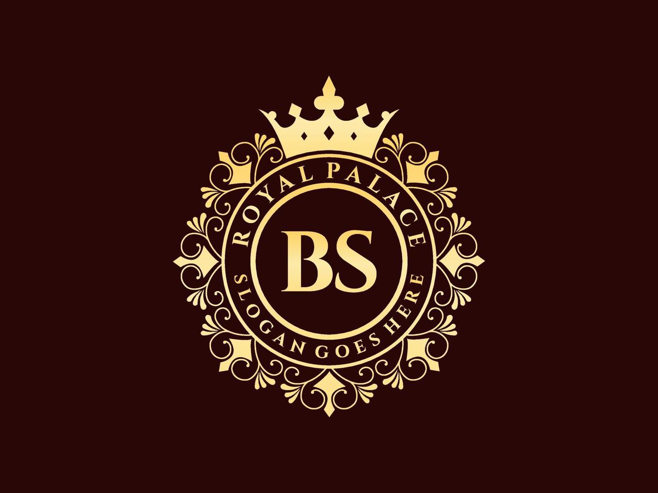 lettera bs antico reale lusso vittoriano logo con ornamentale telaio. vettore