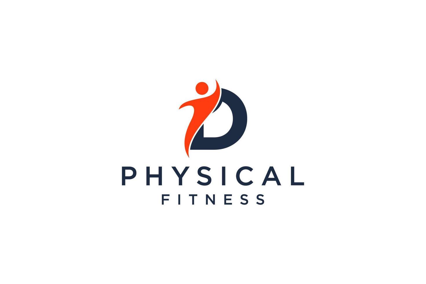 alfabeto lettera d per fitness logo vettore icona design e manubrio fitness Palestra logo design