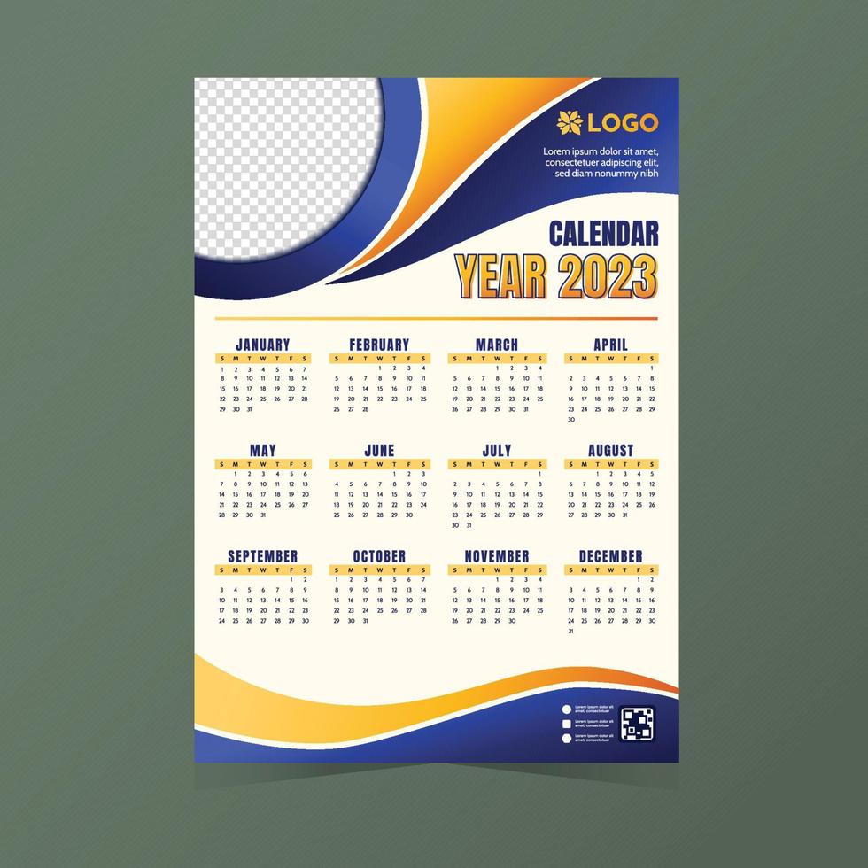 aziendale 2023 annuale calendario vettore