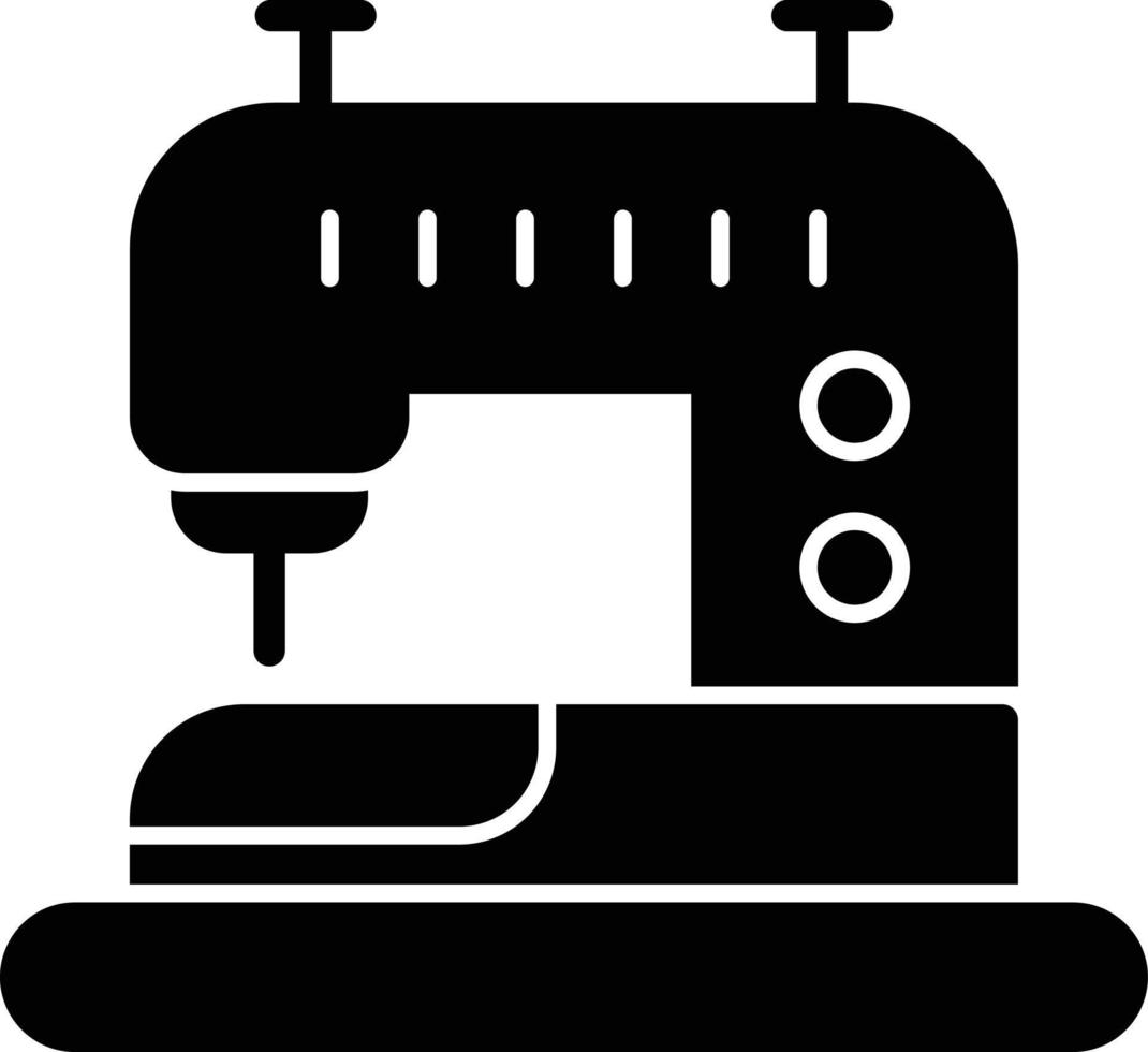 icona del glifo con macchina da cucire vettore