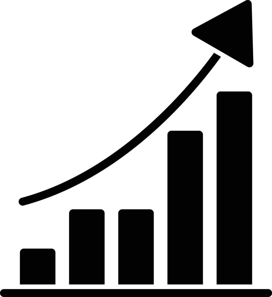 icona del glifo del grafico di crescita vettore