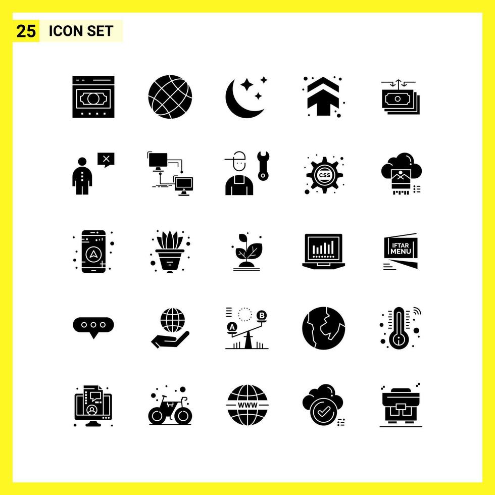 25 icona impostato semplice solido simboli glifo cartello su bianca sfondo per sito web design mobile applicazioni e Stampa media vettore