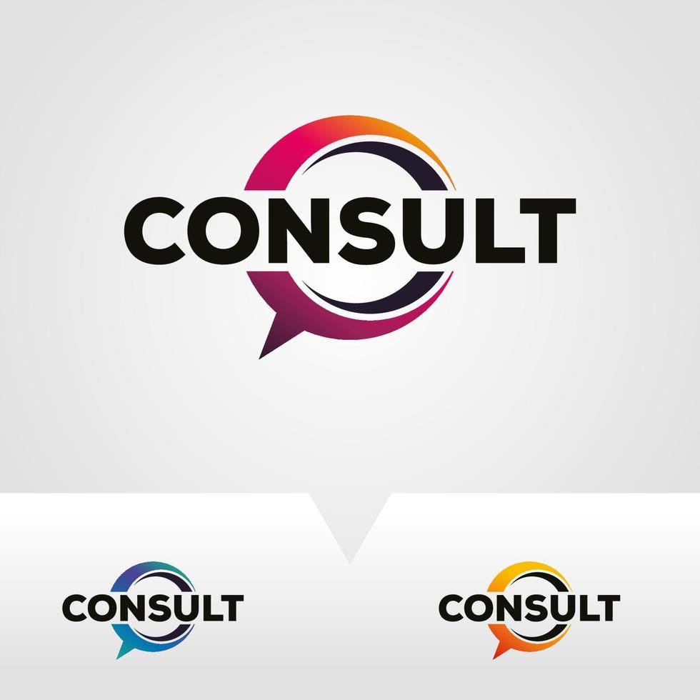 consultare Forum logo design modello con bianca sfondo vettore