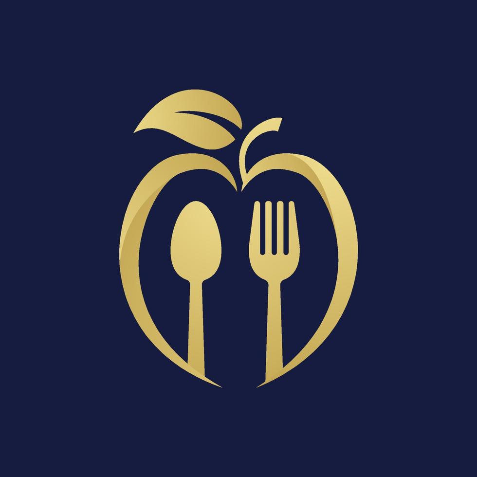 lusso frutta cibo logo design modello vettore