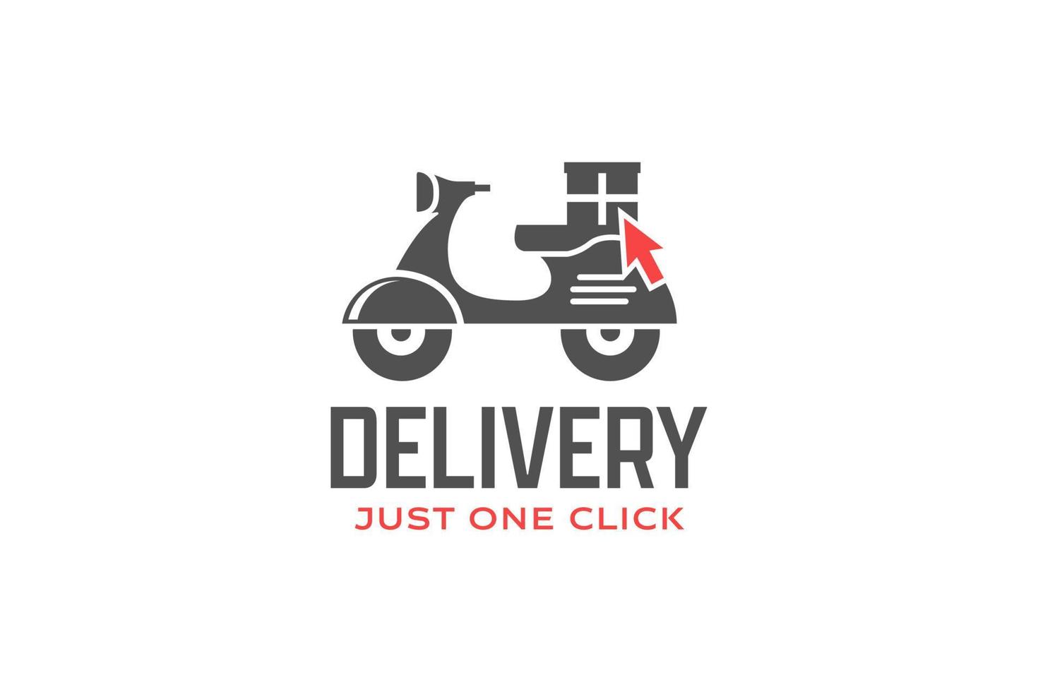 consegna clic logo. scooter logo design modello vettore