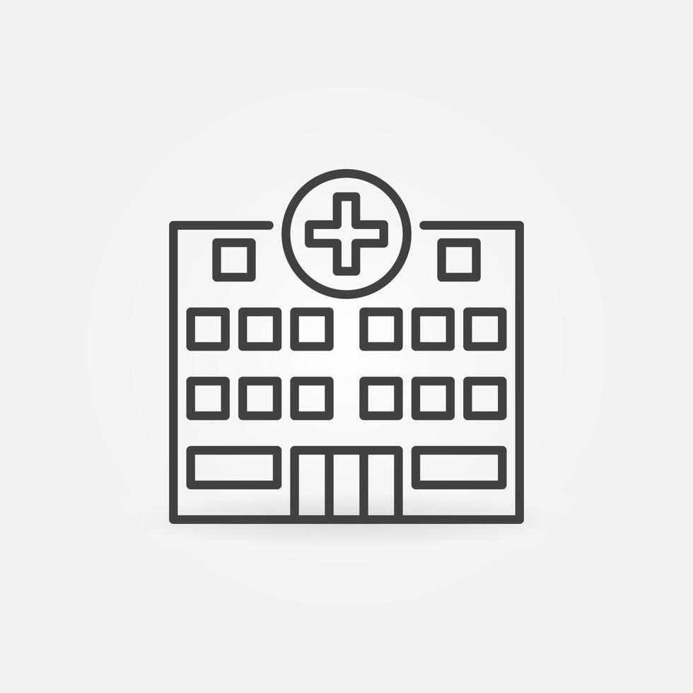 ospedale vettore medico edificio concetto icona nel magro linea stile