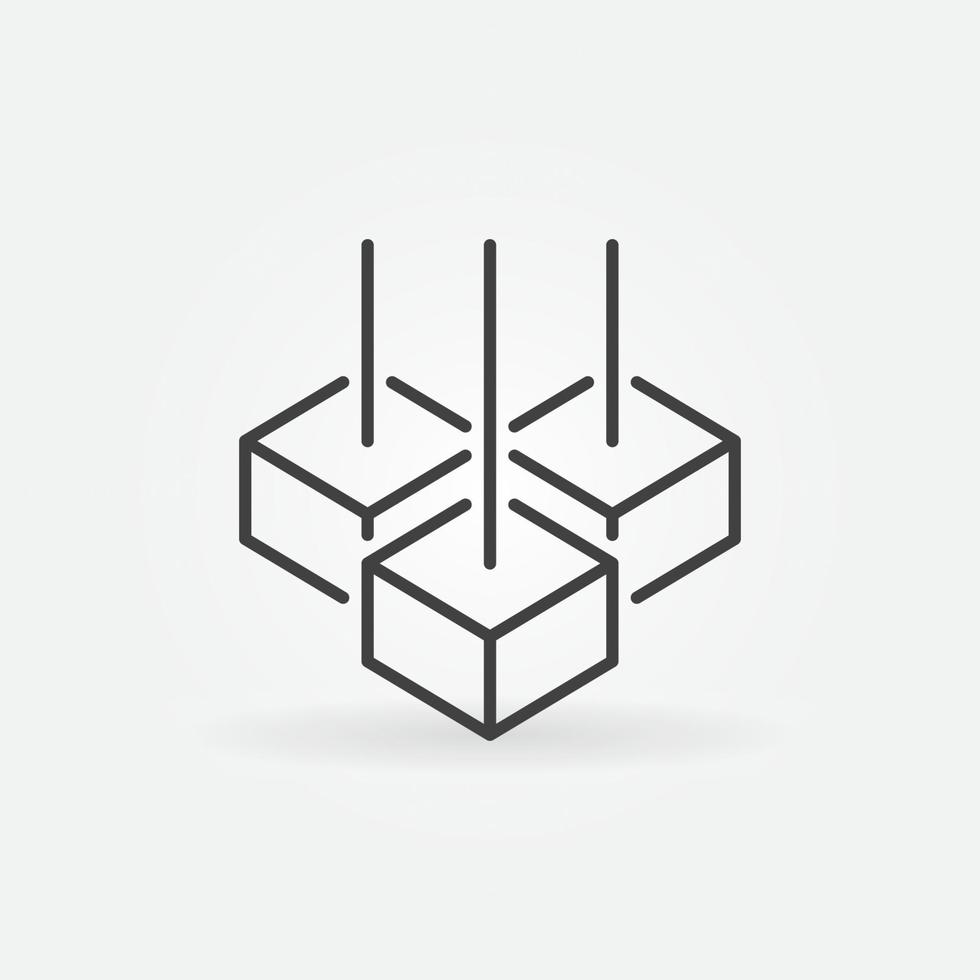 block-chain vettore concetto icona o blockchain simbolo con tre blocchi