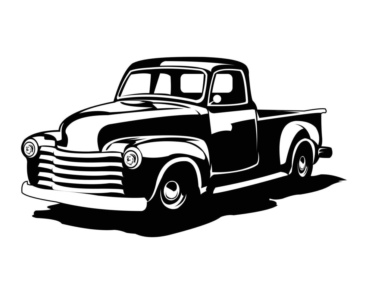 vecchio americano camion logo isolato su bianca sfondo mostrando a partire dal lato. migliore per il vecchio camion auto industria. vettore illustrazione a disposizione nel eps 10.