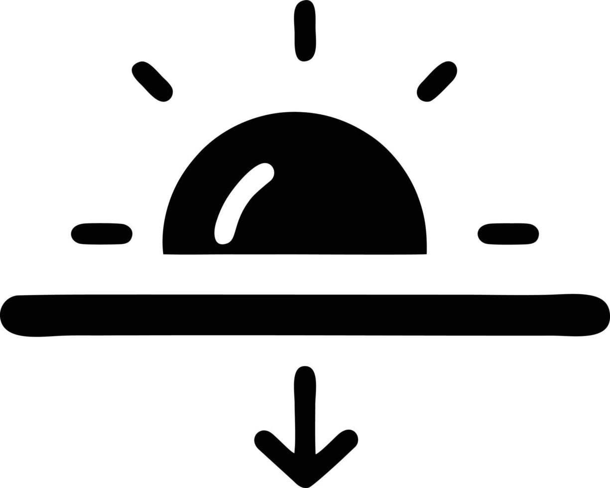 sole icona nel bianca sfondo, illustrazione di sole icona simbolo nel nero su bianca sfondo vettore