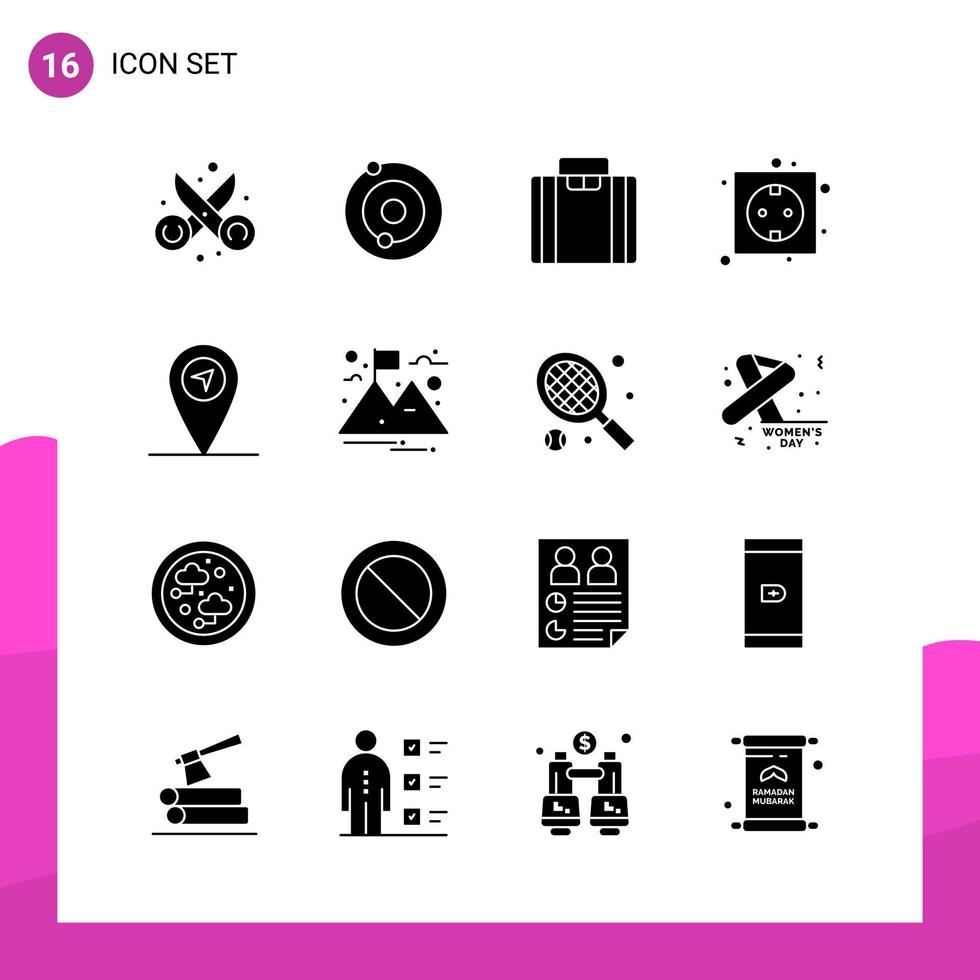 glifo icona impostato imballare di 16 solido icone isolato su bianca sfondo per di risposta sito web design Stampa e mobile applicazioni vettore