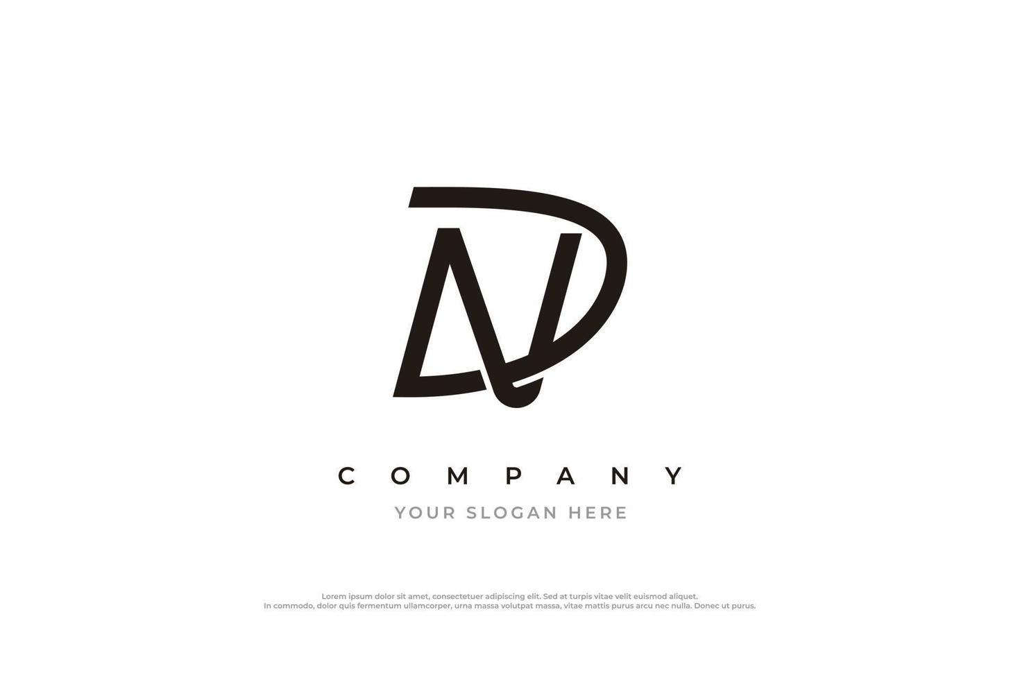 lettera dn o nd monogramma logo design vettore