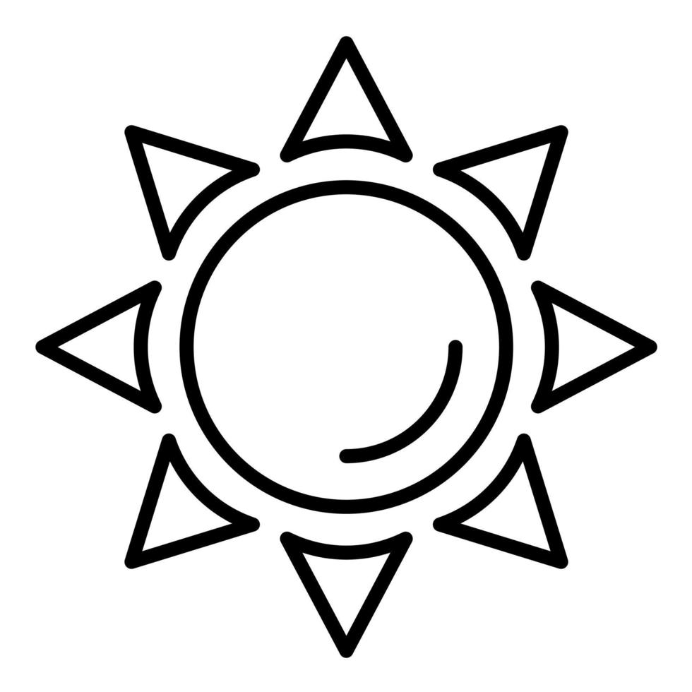 icona della linea del sole vettore