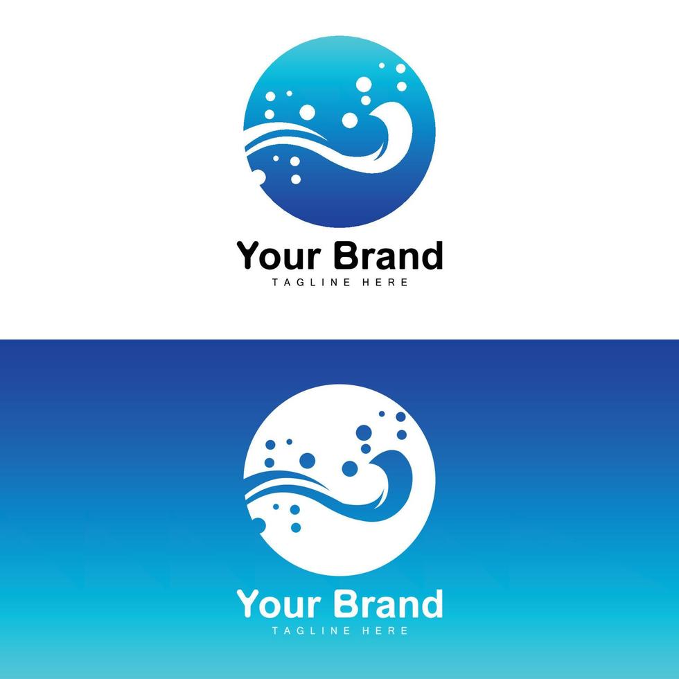 oceano onda logo, acqua onda disegno, marca design vettore