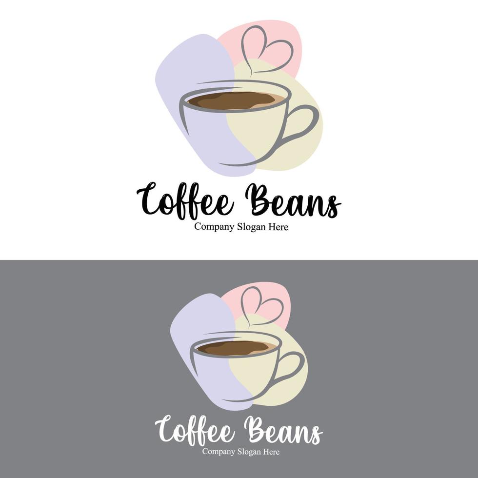 caffè fagiolo bevanda logo design nel Marrone colore vettore illustrazione