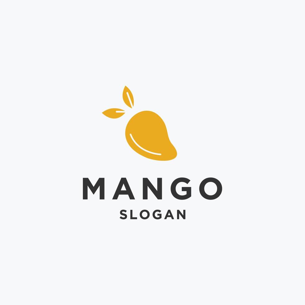 Mango nel piatto stile. Mango vettore logo. Mango icona.