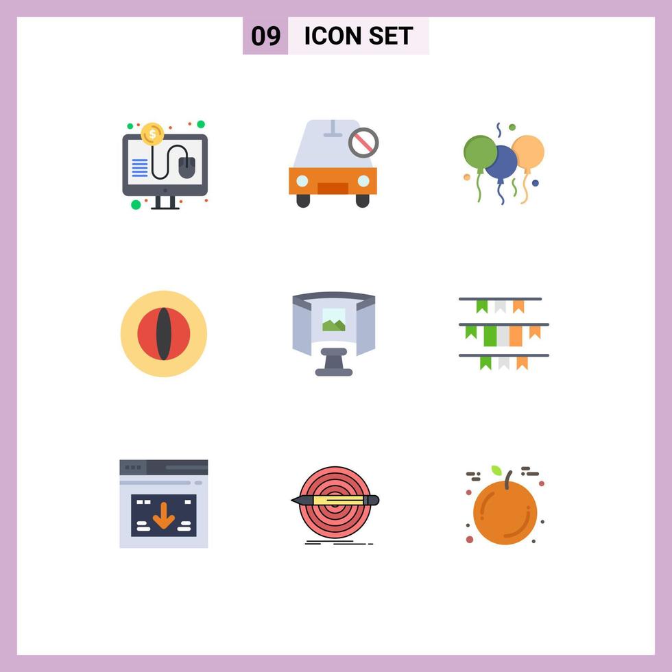 universale icona simboli gruppo di 9 moderno piatto colori di futuro finanza barra moneta India modificabile vettore design elementi