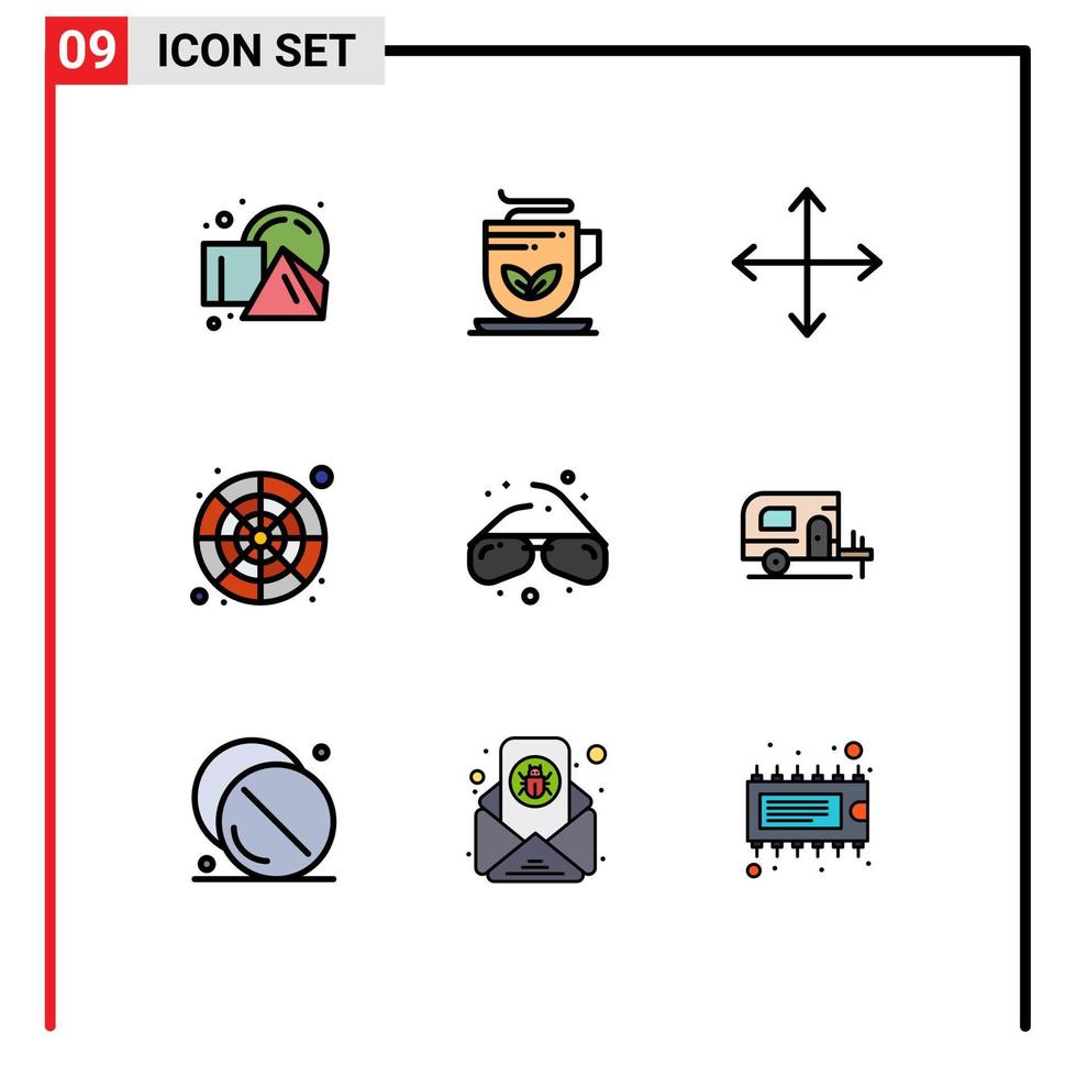 azione vettore icona imballare di 9 linea segni e simboli per bicchieri colore ruota frecce colore tavolozza Catalogare modificabile vettore design elementi