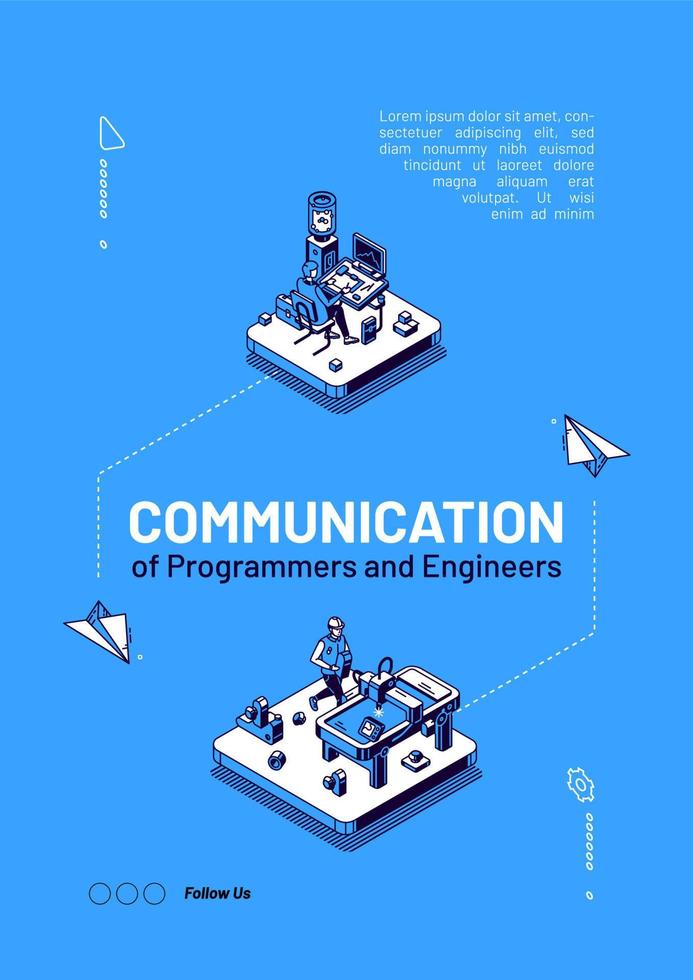 programmatori e ingegneri comunicazione ragnatela bandiera vettore