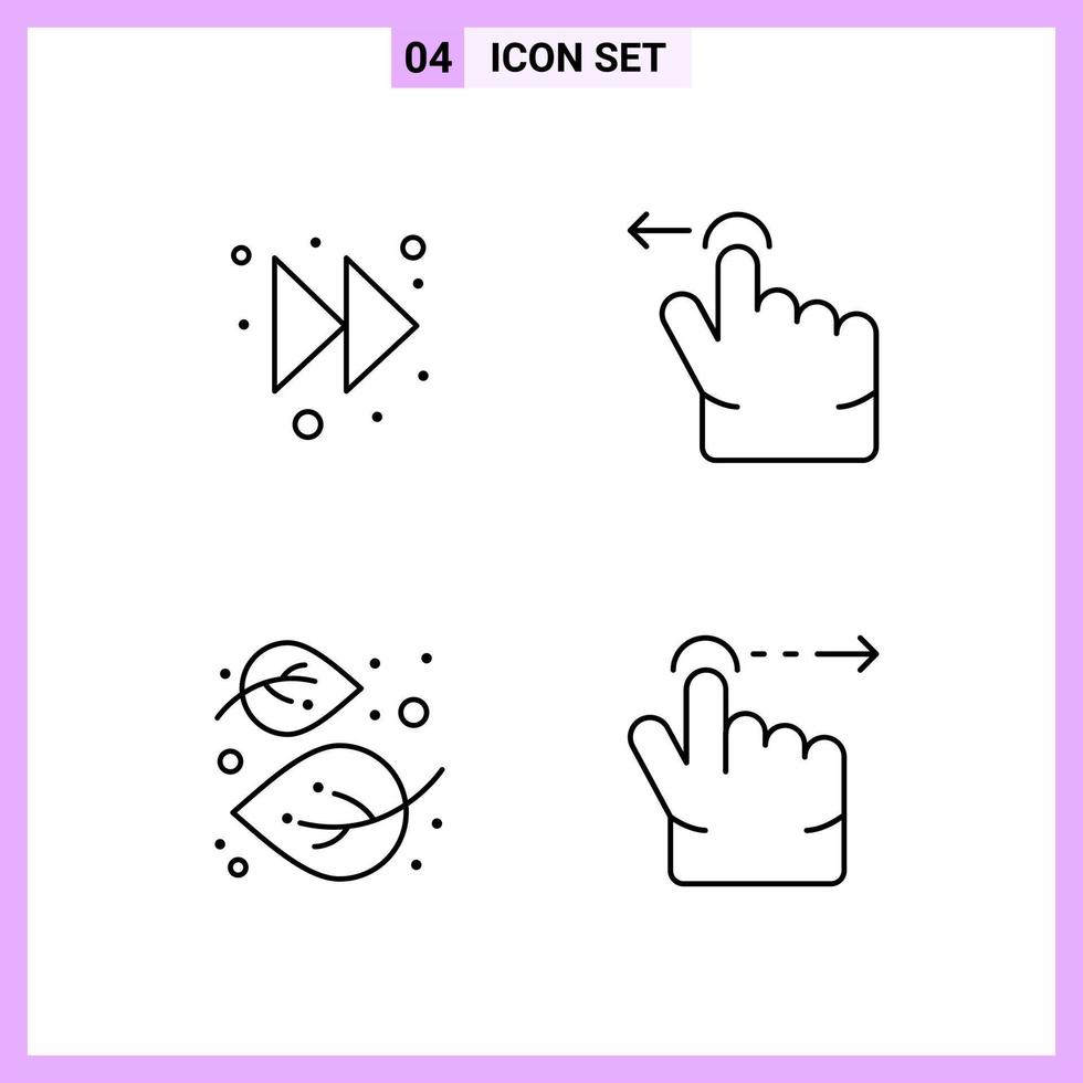 4 icone nel linea stile schema simboli su bianca sfondo creativo vettore segni per ragnatela mobile e Stampa