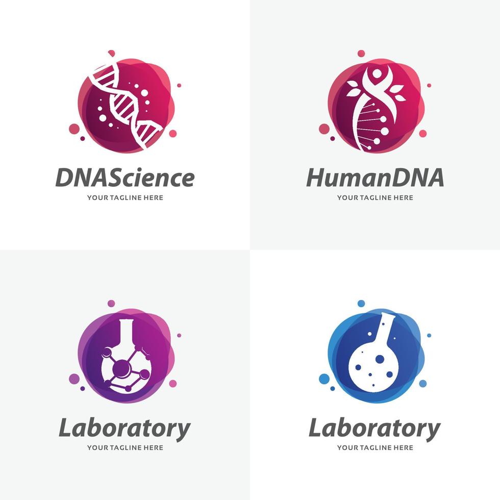 impostato di laboratori e scienza logo design modelli vettore