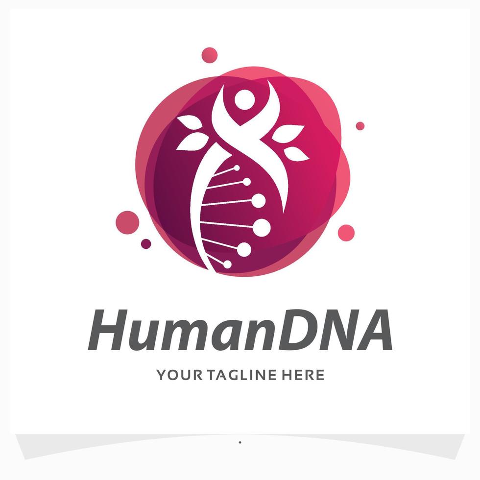 umano dna logo design modello vettore