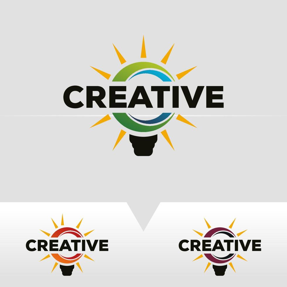 astratto creativo lampadina logo design modello con bianca sfondo vettore