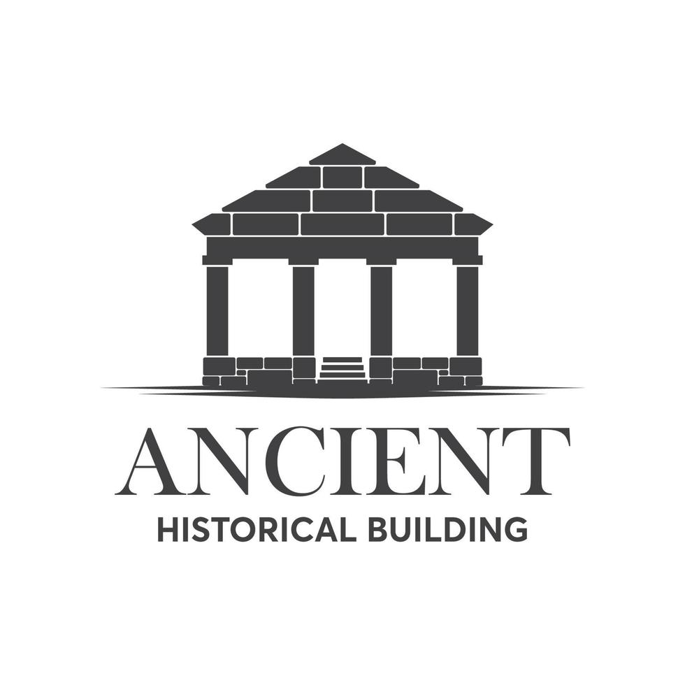antico storico edificio logo design modello ispirazione vettore