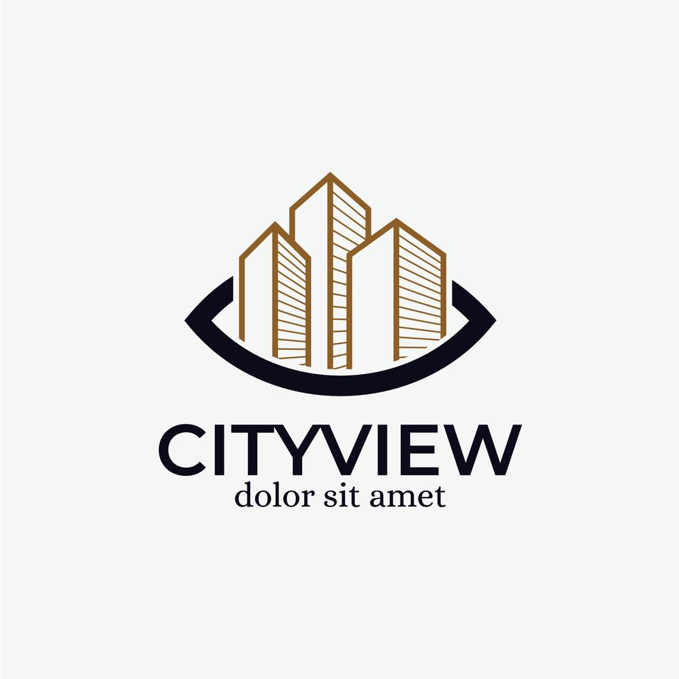 città Visualizza logo design modello ispirazione - vettore