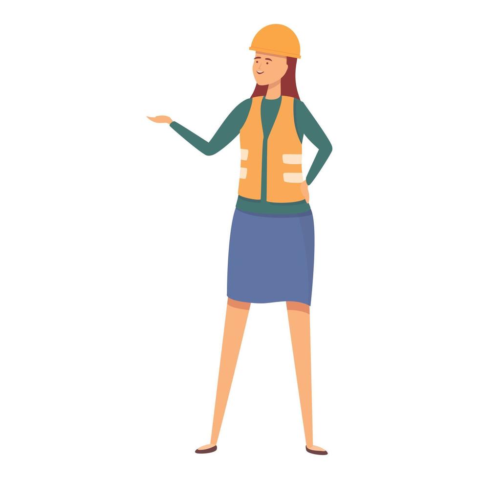 donna contraente icona cartone animato vettore. femmina lavoratore vettore