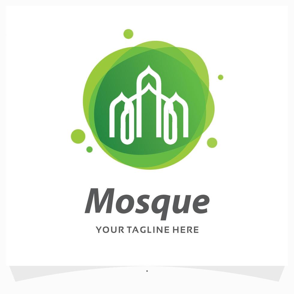 moschea logo design modello vettore