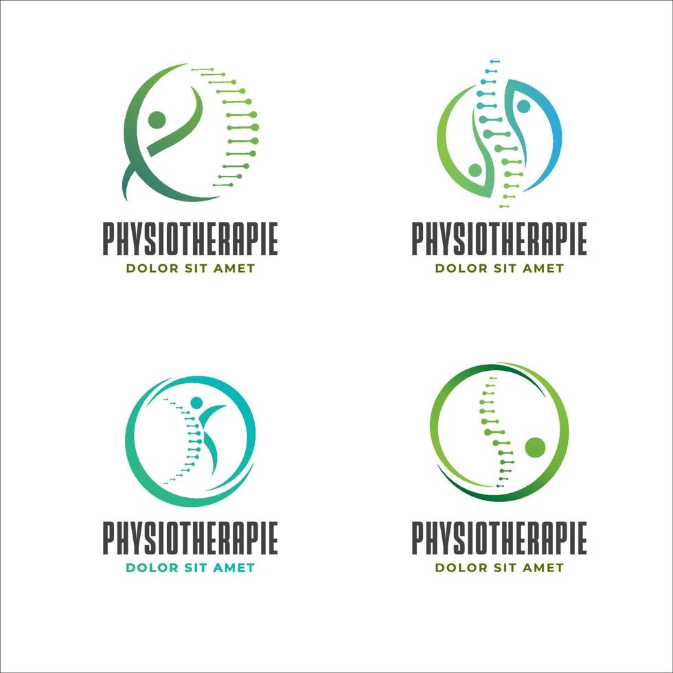 fisioterapia logo design modello ispirazione vettore