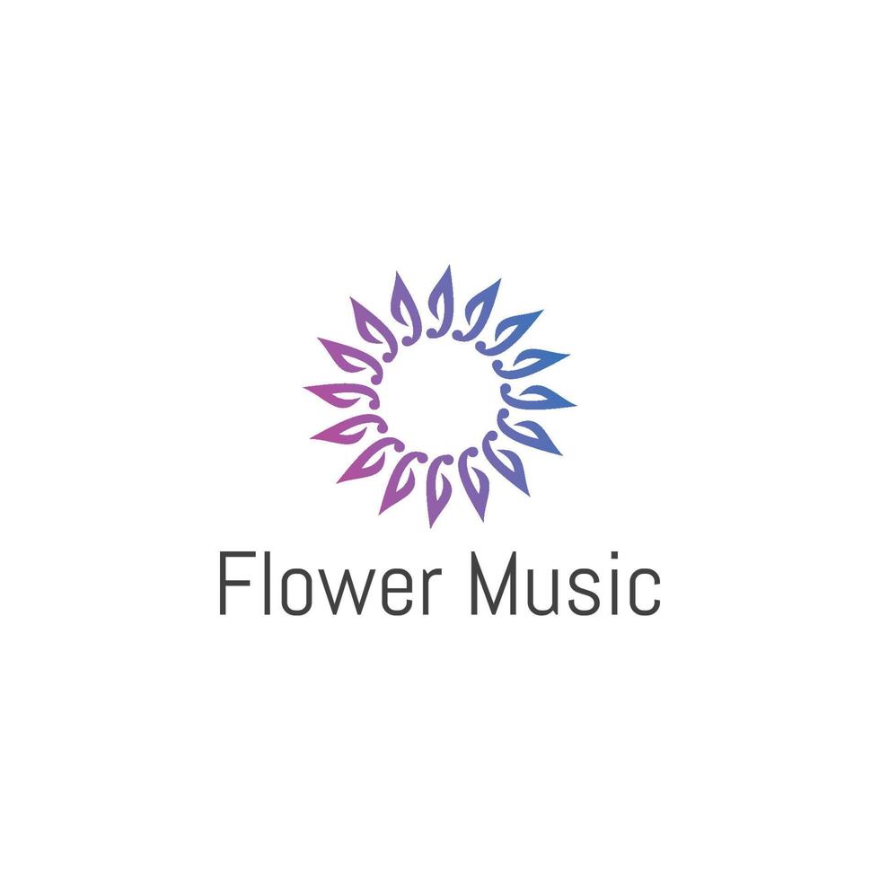 fiore musica logo design modello vettore