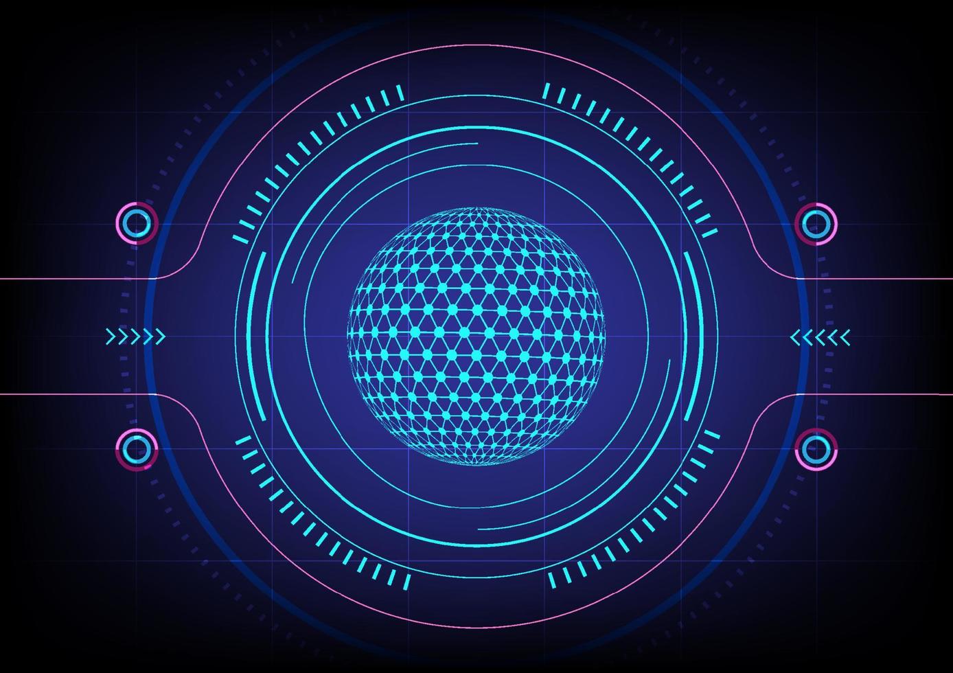 astratto sfera e Rete connessione su tecnologia sfondo. vettore