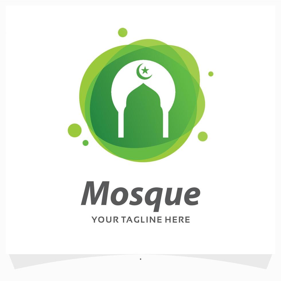 moschea logo design modello vettore