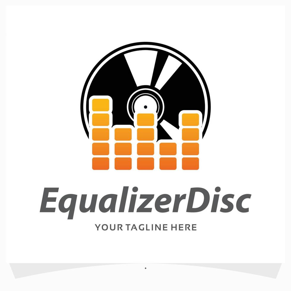 equalizzatore disco logo design modello vettore