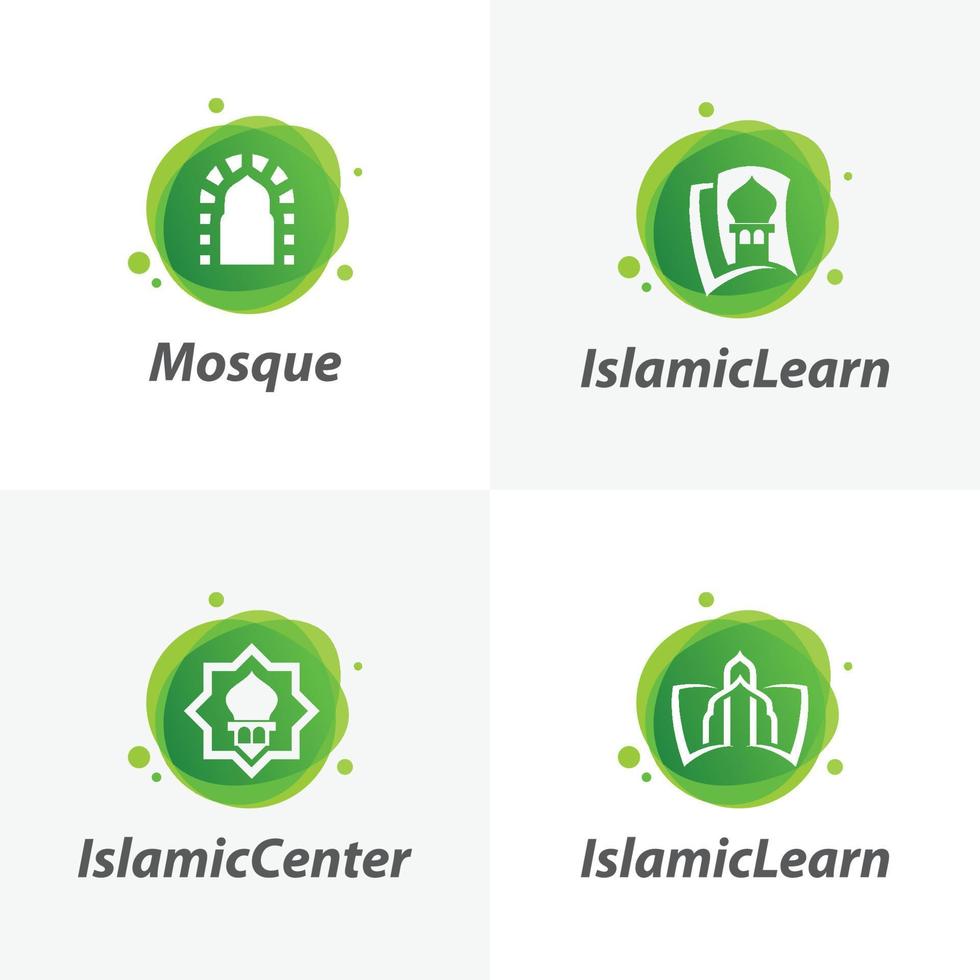 impostato di islamico moschea logo design modelli vettore