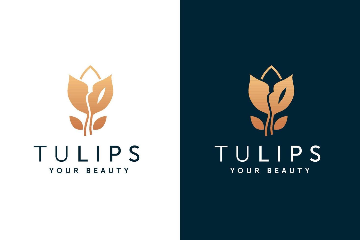 tulipani e labbra logo design modello vettore