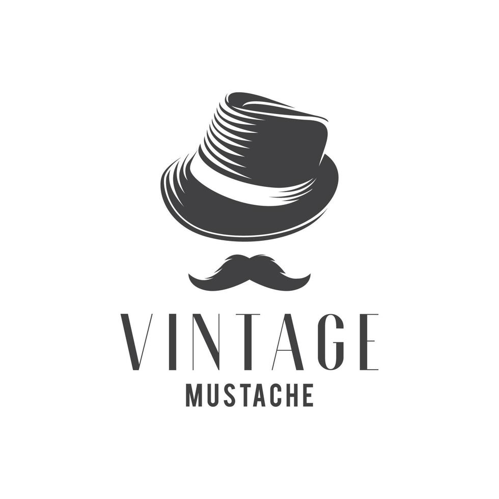 Vintage ▾ baffi logo design modello ispirazione vettore