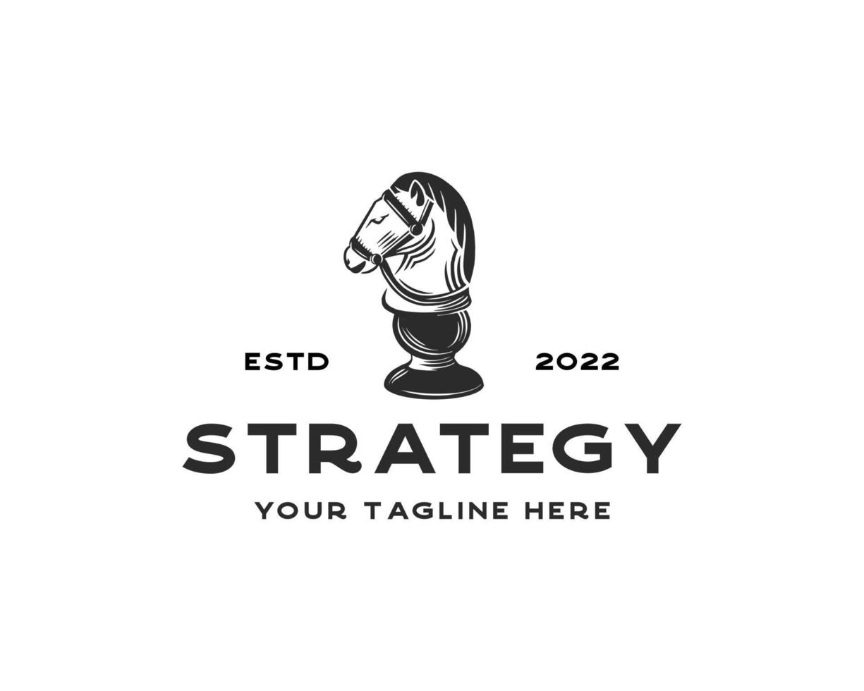 Vintage ▾ classico distintivo emblema scacchi club, scacchi torneo, cavallo logo vettore icona su bianca sfondo