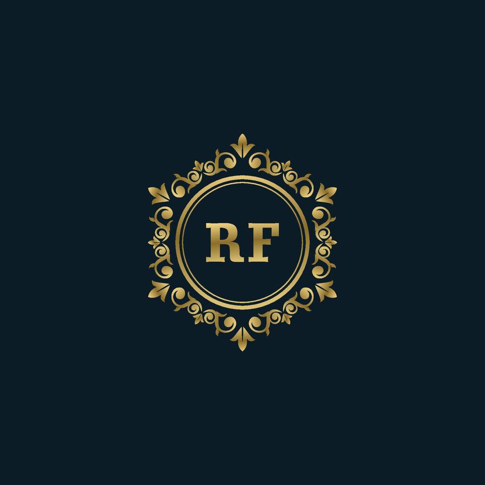 lettera rf logo con lusso oro modello. eleganza logo vettore modello.