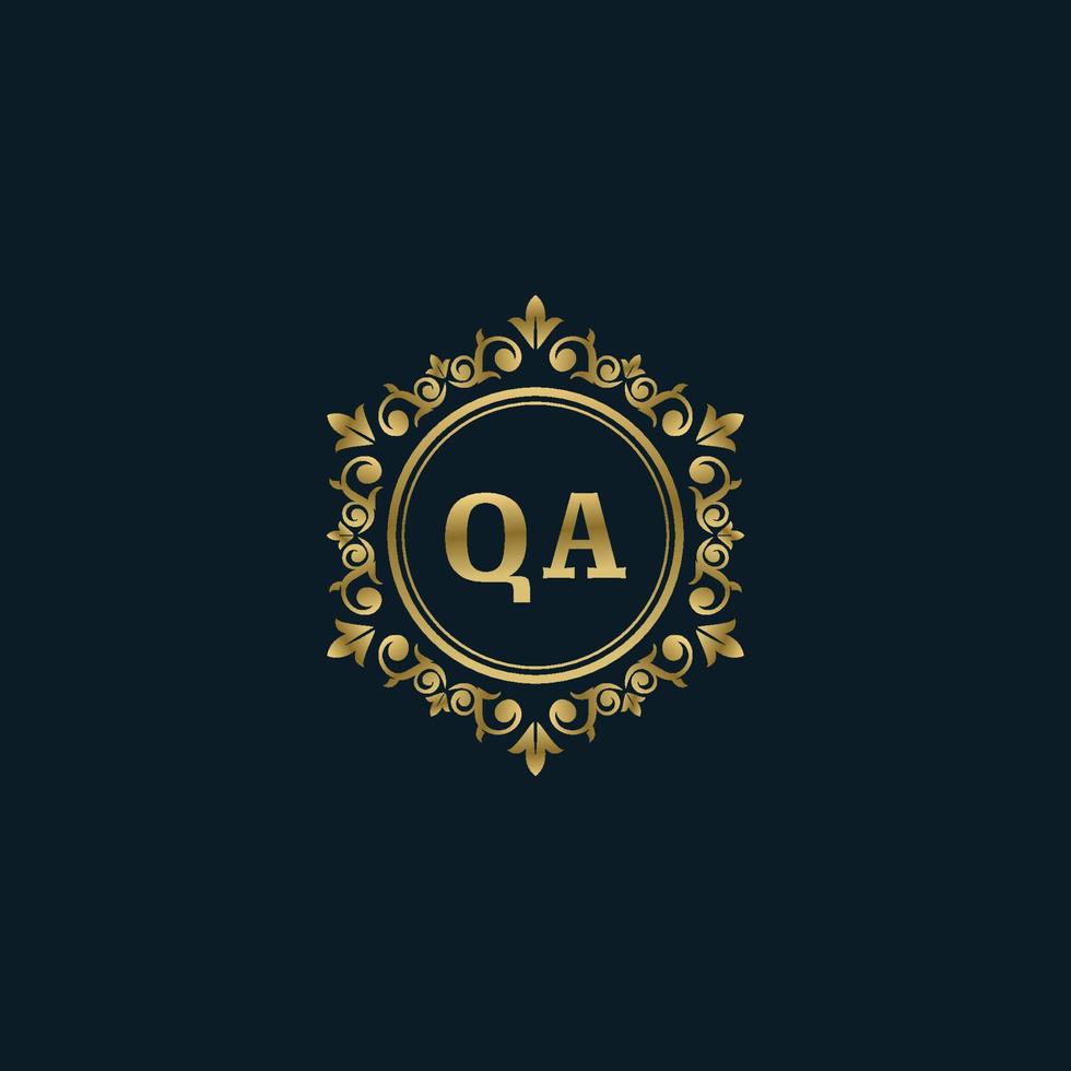 lettera qa logo con lusso oro modello. eleganza logo vettore modello.