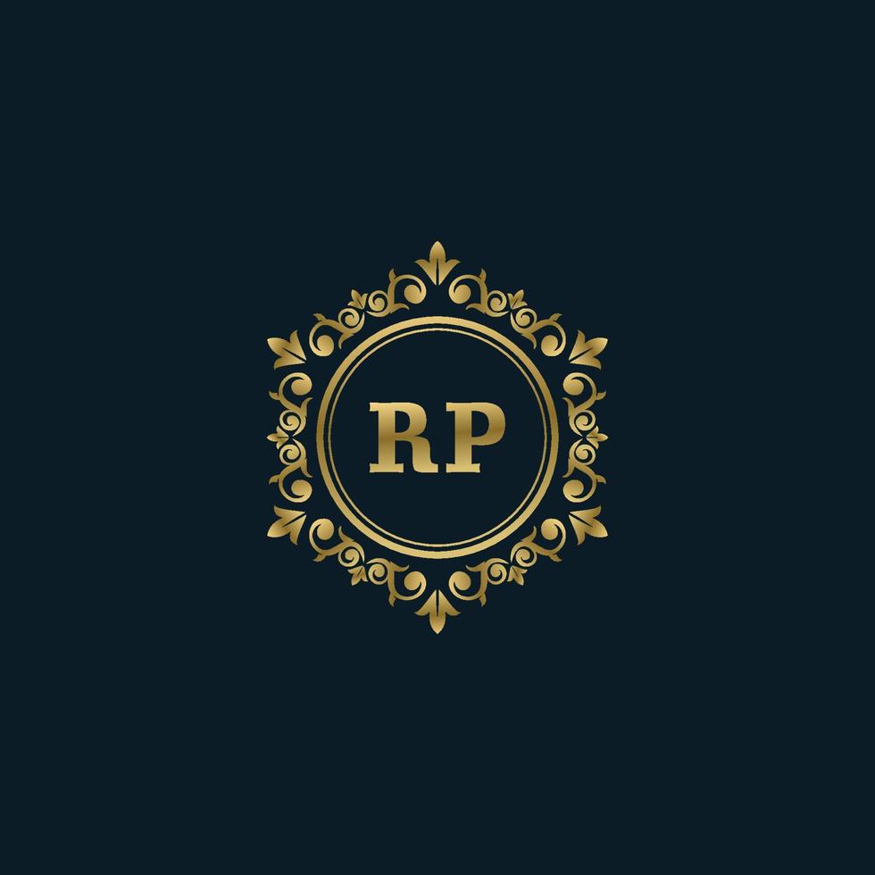 lettera rp logo con lusso oro modello. eleganza logo vettore modello.