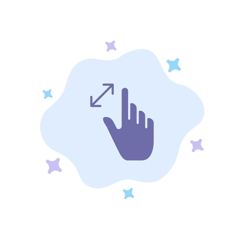 espandere gesti interfaccia ingrandimento toccare blu icona su astratto nube sfondo vettore