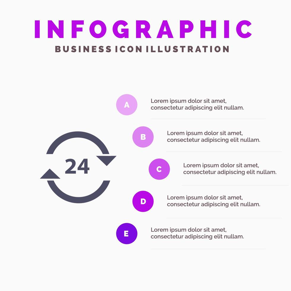 concierge Hotel nessuna il giro il orologio servizio fermare infografica presentazione modello 5 passaggi presentazione vettore