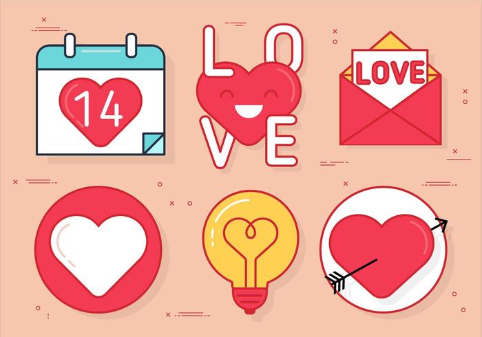 Set di icone vettoriali gratis di San Valentino