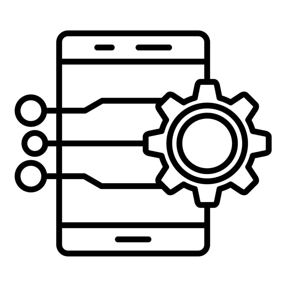 progetto gestione App linea icona vettore