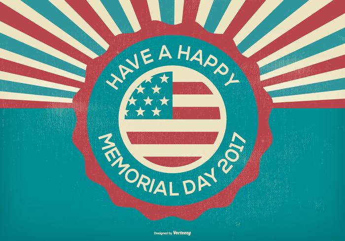 Retro illustrazione di Memorial Day di stile vettore